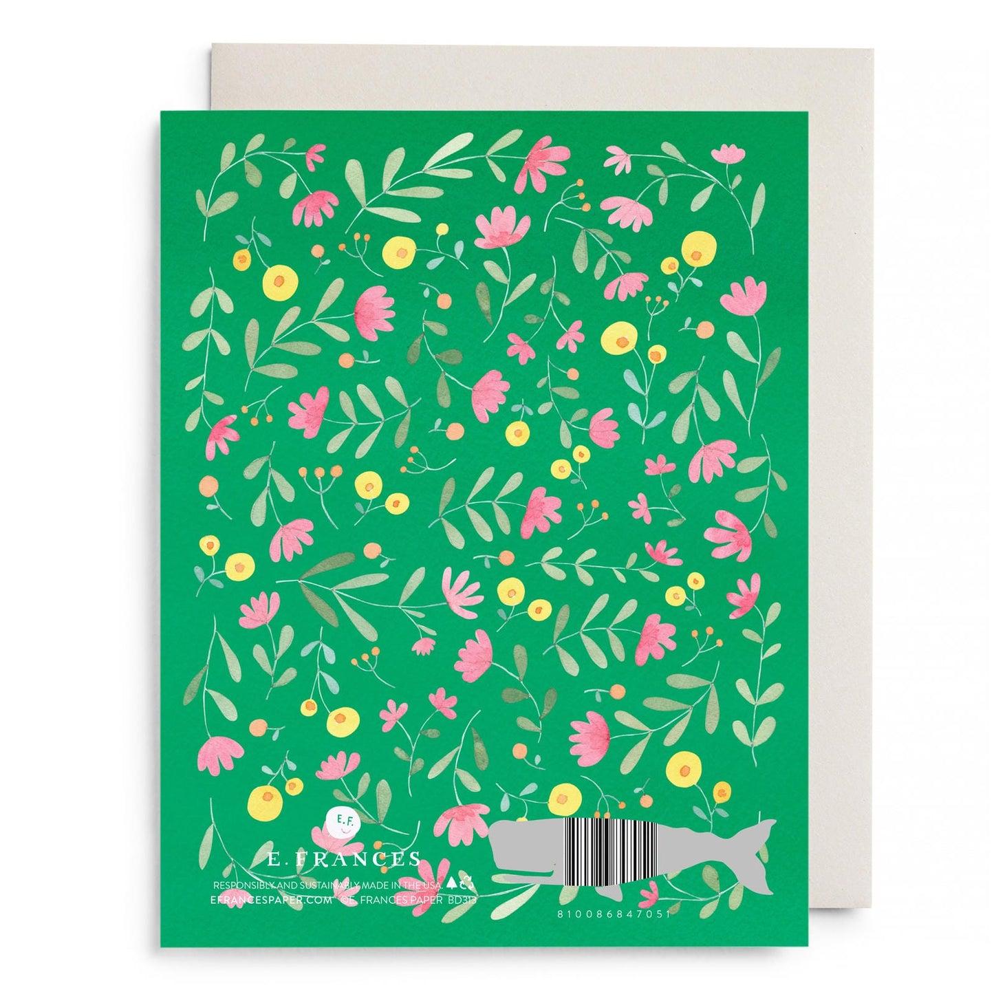 Green Floral Birthday Greeting Card