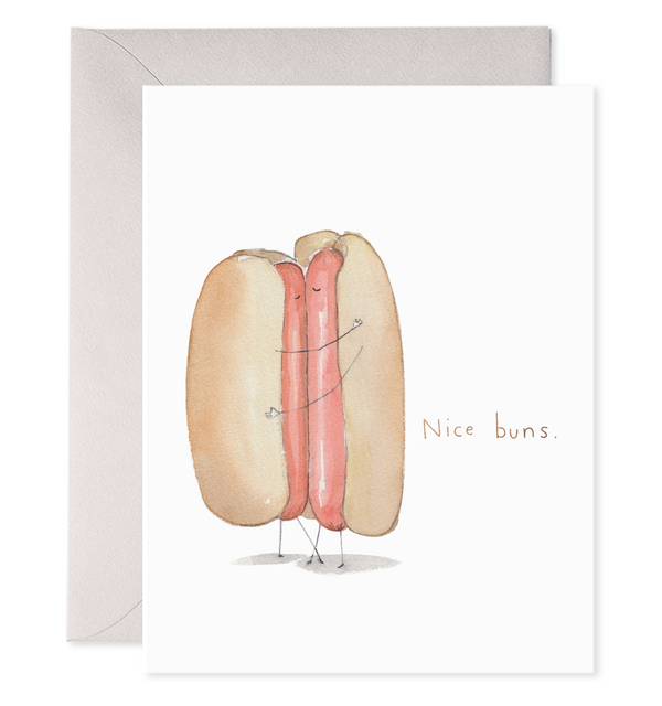 nice buns card hugging hot dogs franks wieners love mustard ketchup anniversary valentines birthday bday