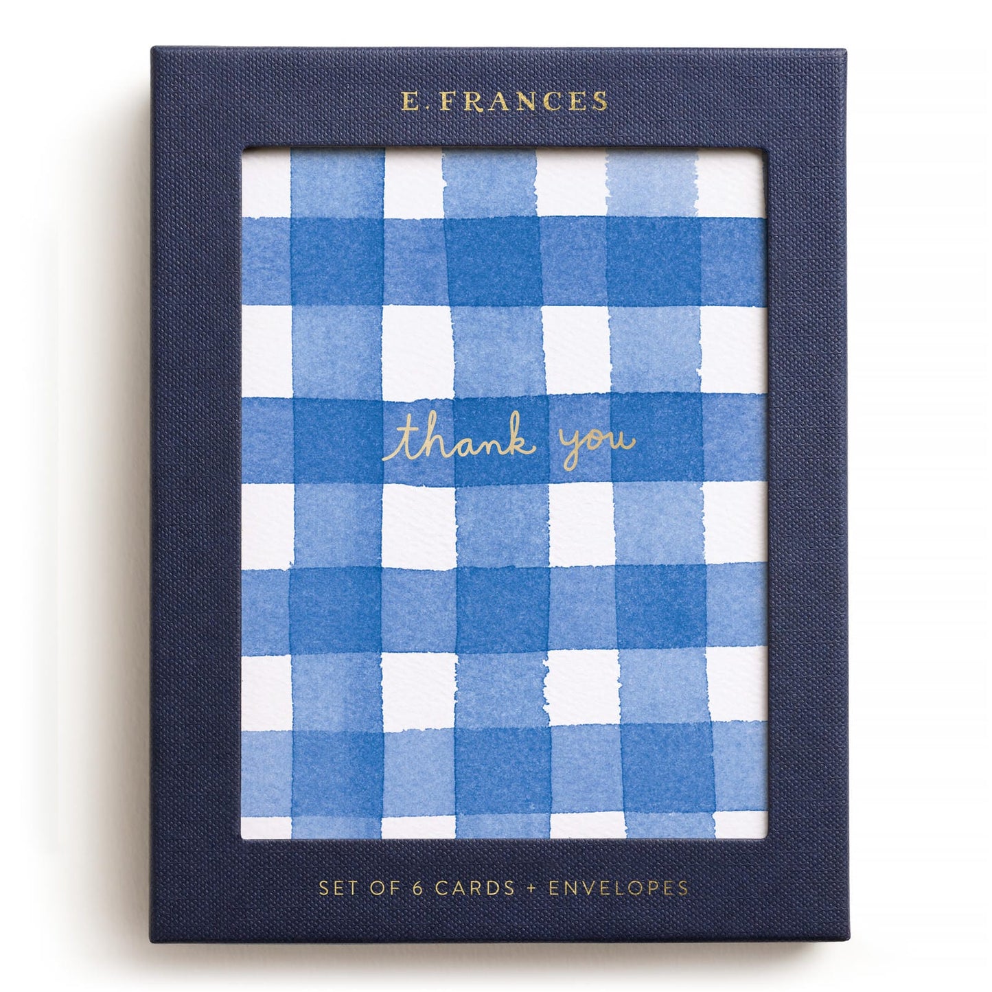 Blue Gingham Thank You Greeting Card