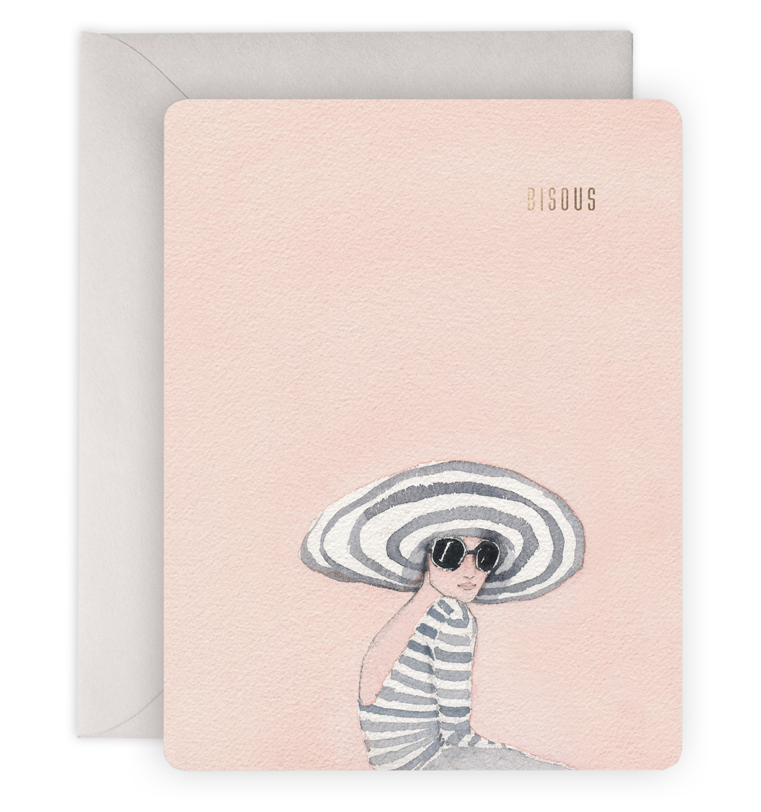 Blush and Rose Gold Foil Blank Note Cards