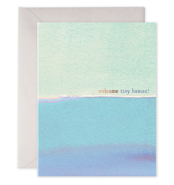card for a new baby welcome tiny human watercolor baby shower