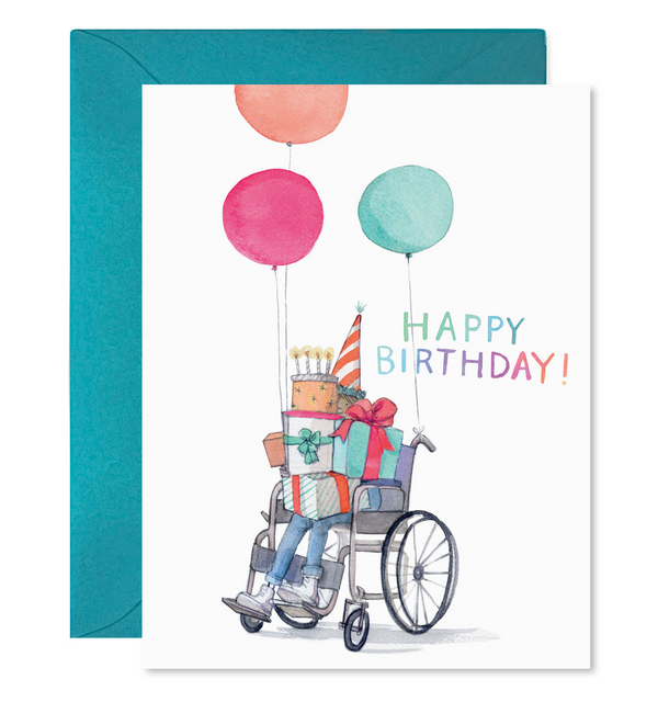 wheelchair birthday card balloons accessible diverse birthday card inclusive