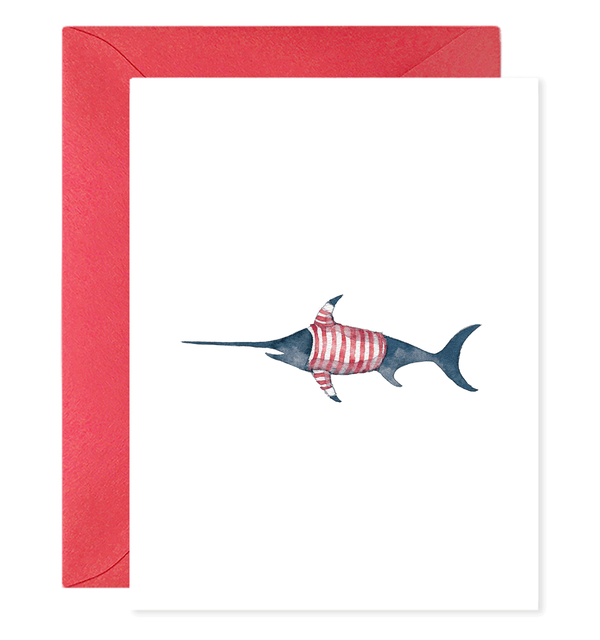 stationery statationary swordfish notecards striped coastal notecards