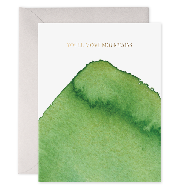 watercolor mountain mountains card notecard baby wedding new job graduate you'll move mountains