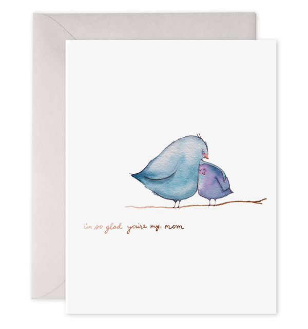 so glad you're my mom card mother's day card with mom and baby bird sweet mom birthday card