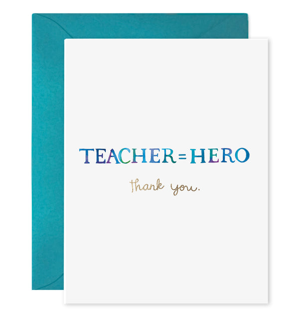 teacher hero thank you card for a teachers gift