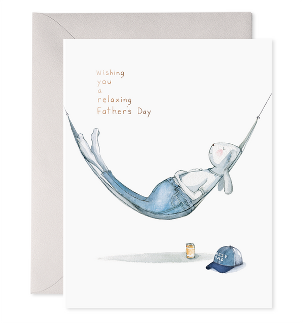 wishing you a relaxing father's day rabbit bunny hammock dad