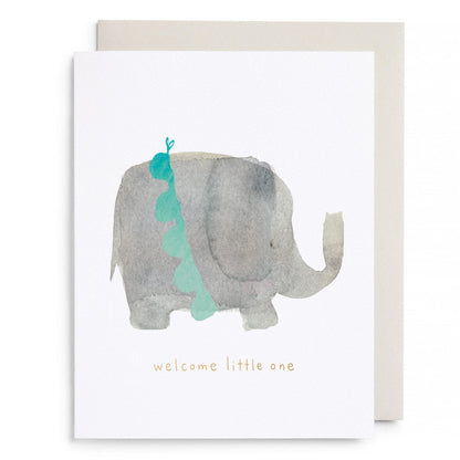 Welcome Little One Elephant Greeting Card