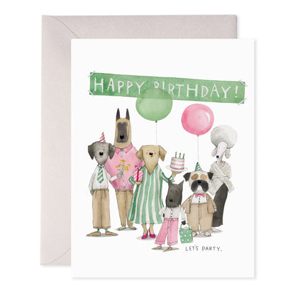 Dog Party Birthday Greeting Card