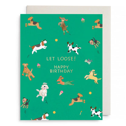Off Leash Birthday Greeting Card