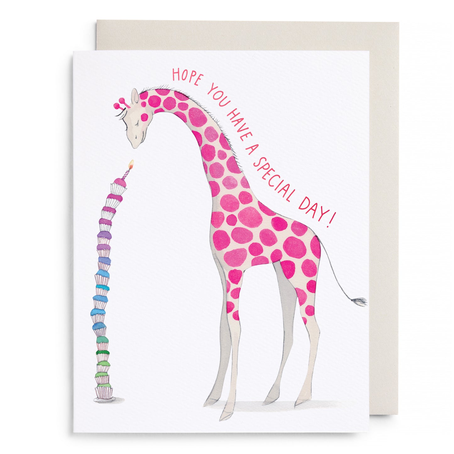 Leaning Tower of Cupcakes Birthday Greeting Card