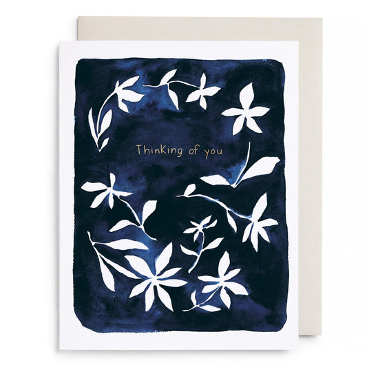 Indigo Flowers Greeting Card