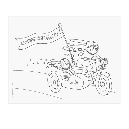 Holiday Moped Coloring Page