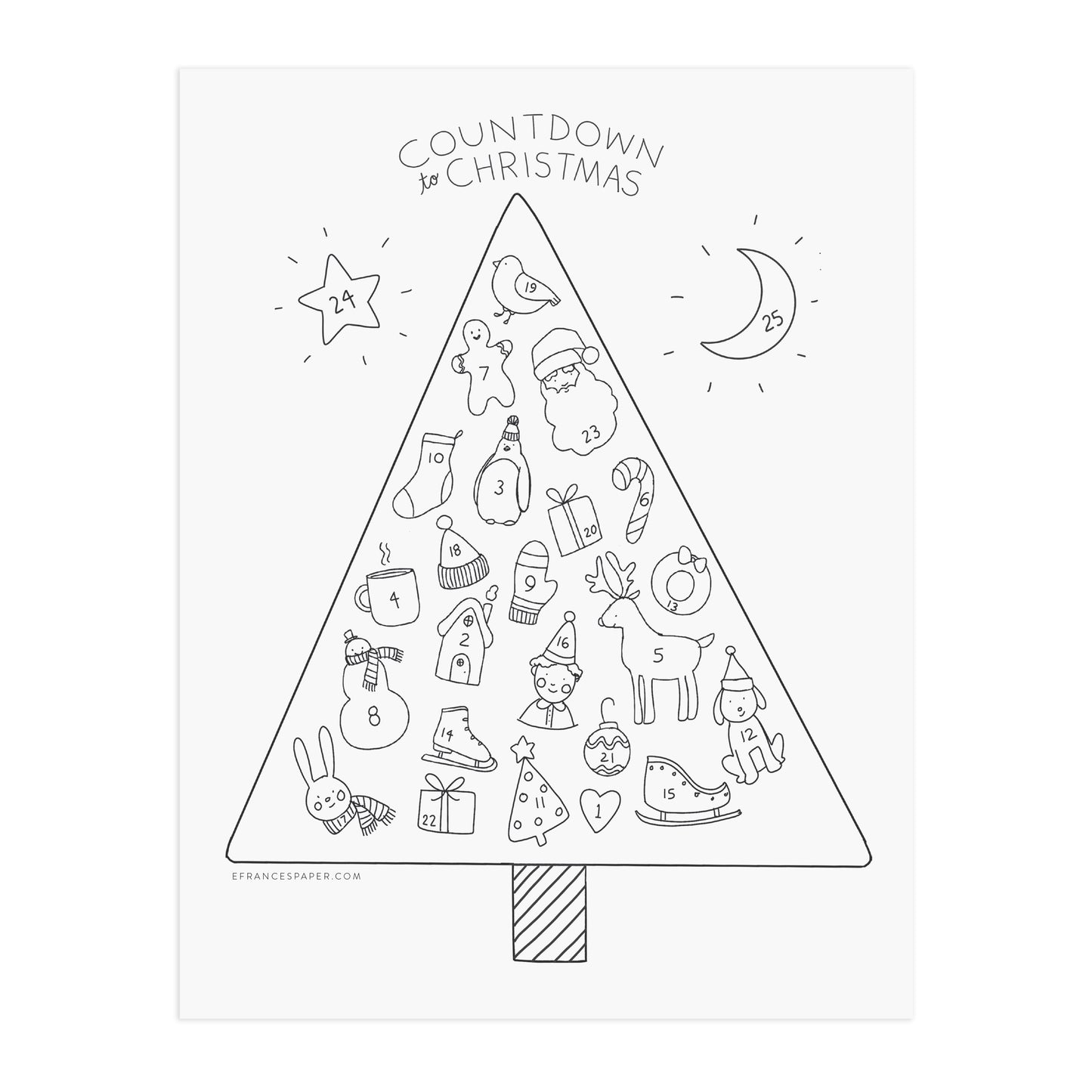 Holiday Countdown Coloring Page