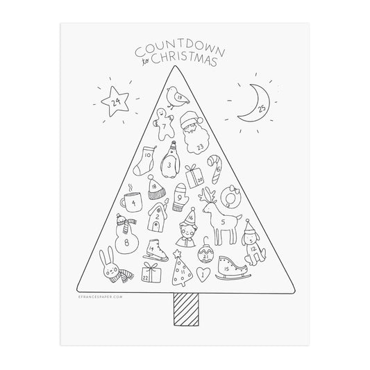 Holiday Countdown Coloring Page