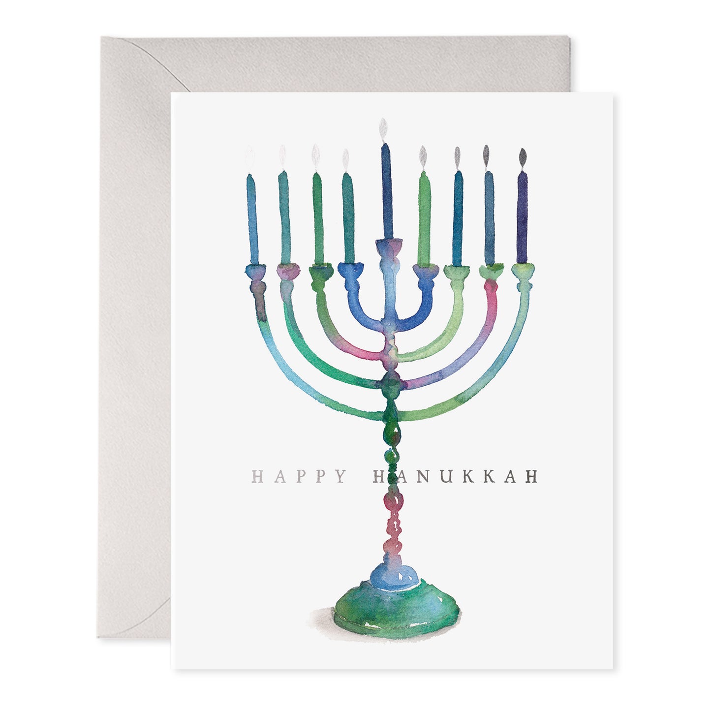 Colorful Menorah Holiday Card