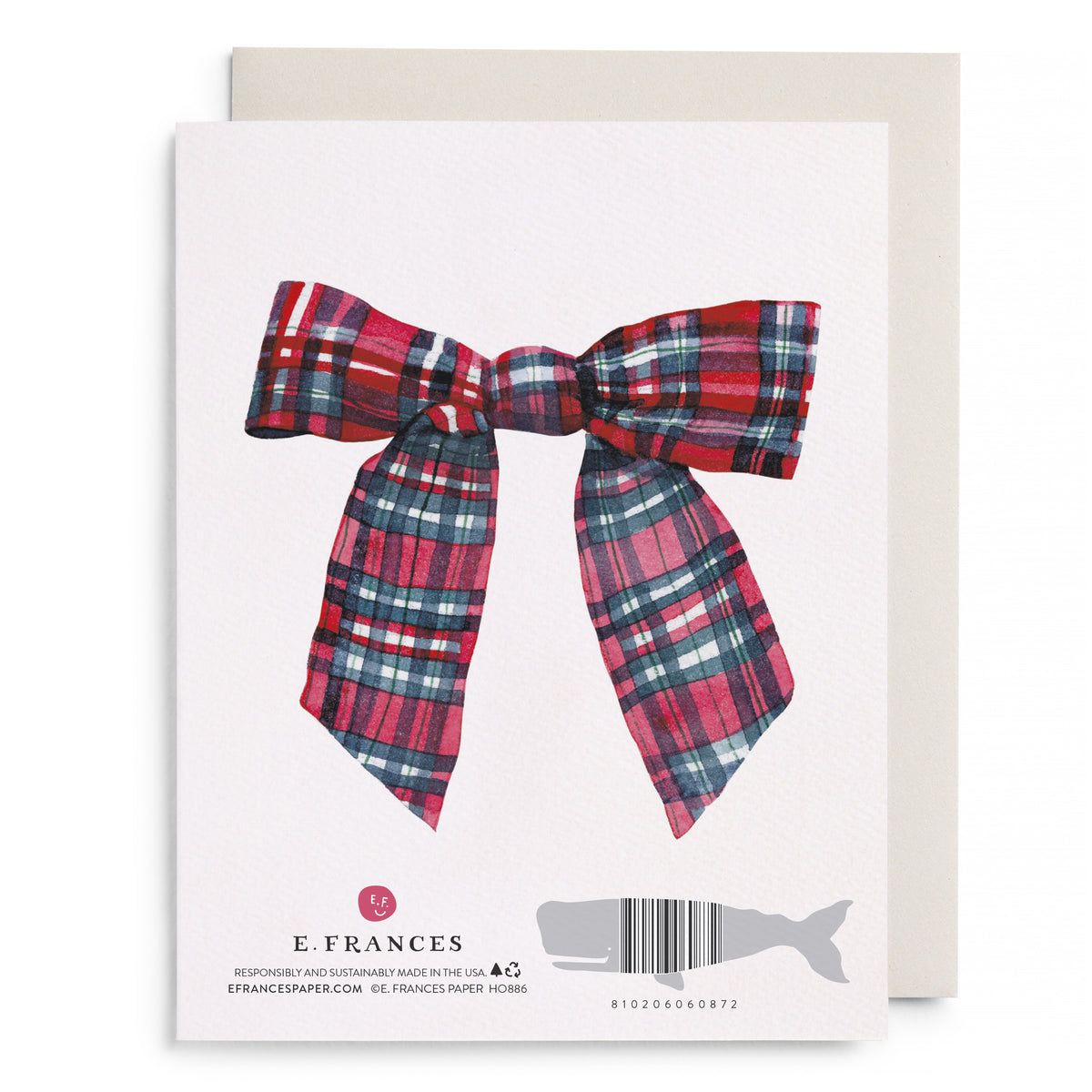 Christmas Plaid Bow Greeting Card