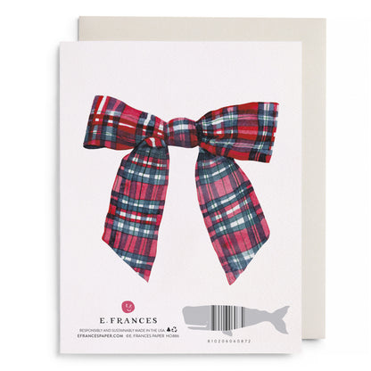 Christmas Plaid Bow Greeting Card