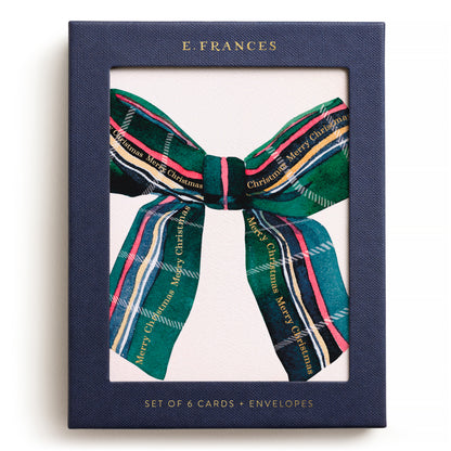 Christmas Plaid Bow Greeting Card
