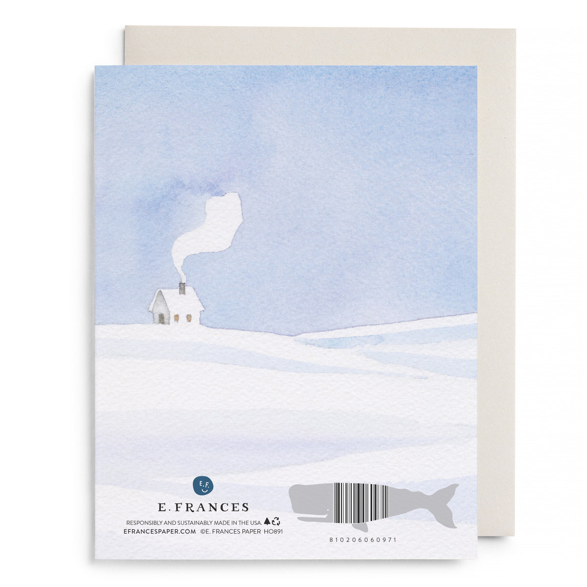 Snowy Cabin Holiday Greeting Card