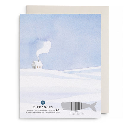 Snowy Cabin Holiday Greeting Card