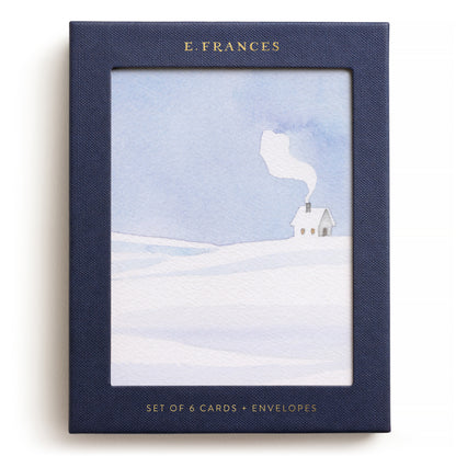 Snowy Cabin Holiday Greeting Card