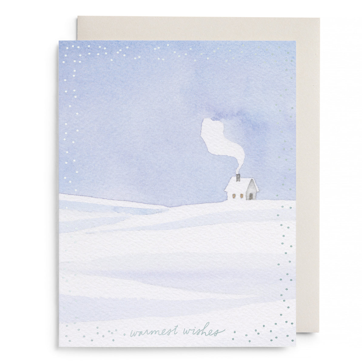 Snowy Cabin Holiday Greeting Card