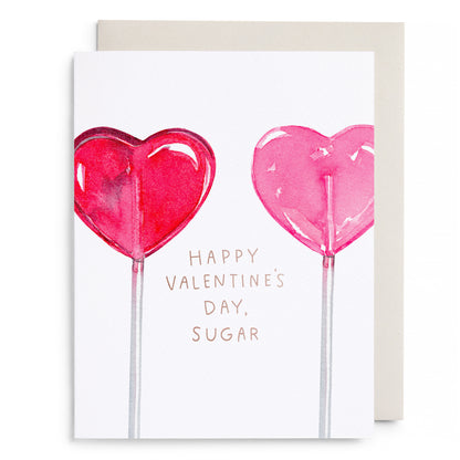 Heart Lollipops Valentine's Day Greeting Card