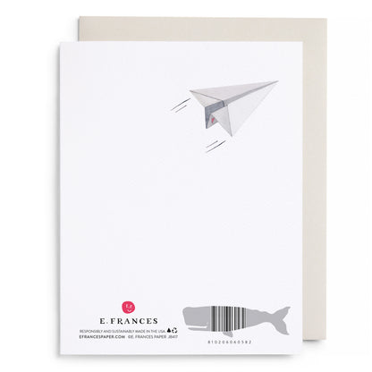 Paper Airplane Love and Friendship Greeting Card