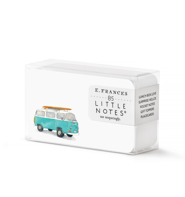 surfing surf bus vw van watercolor little notes small notecards lunchbox lunch box notes beach notes placecards place cards gift toppers