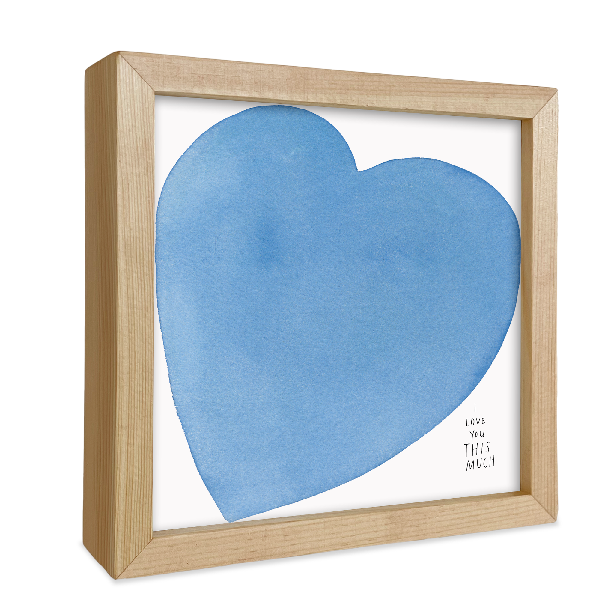 Squeezed Blue Heart Little Print
