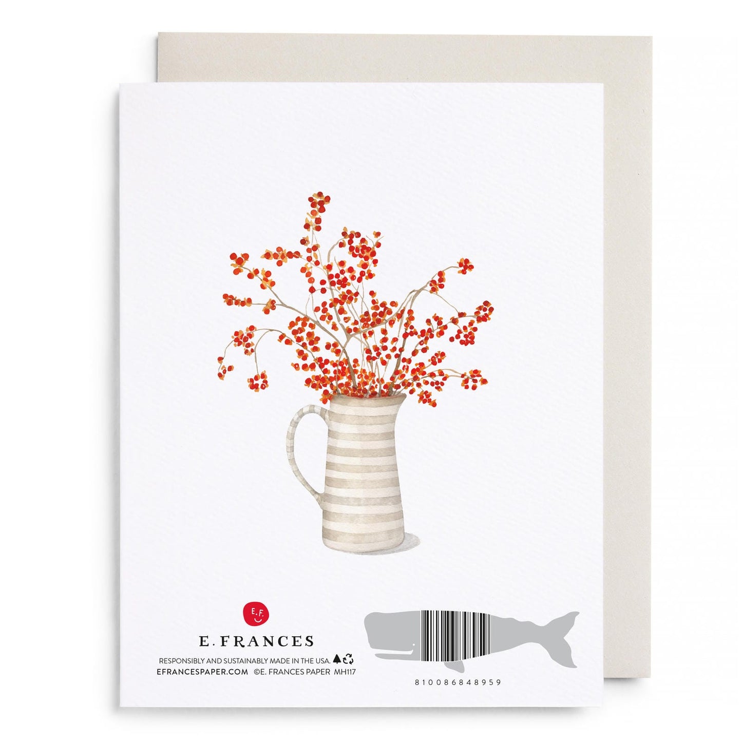 Autumn Berry Wreath Thanksgiving Greeting Card