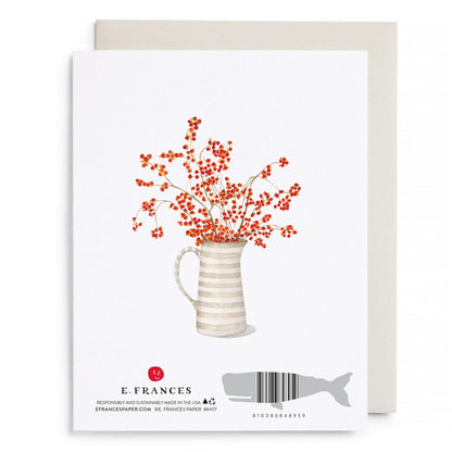 Autumn Berry Wreath Thanksgiving Greeting Card