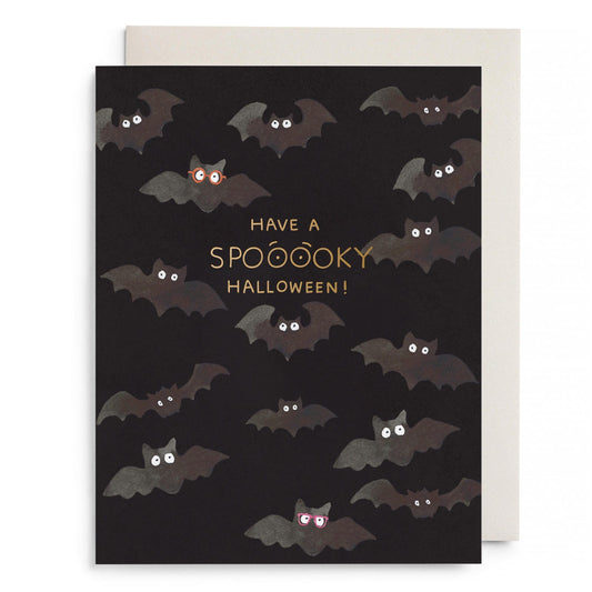 Spooky Bats Halloween Greeting Card