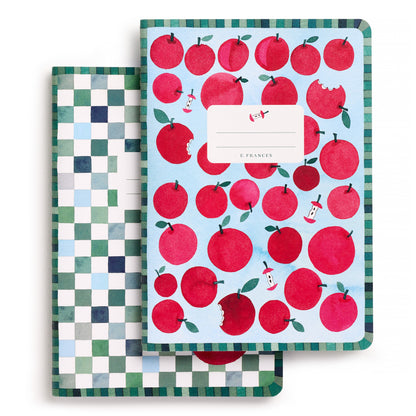 Apple a Day Set of Two Stitched Notebooks
