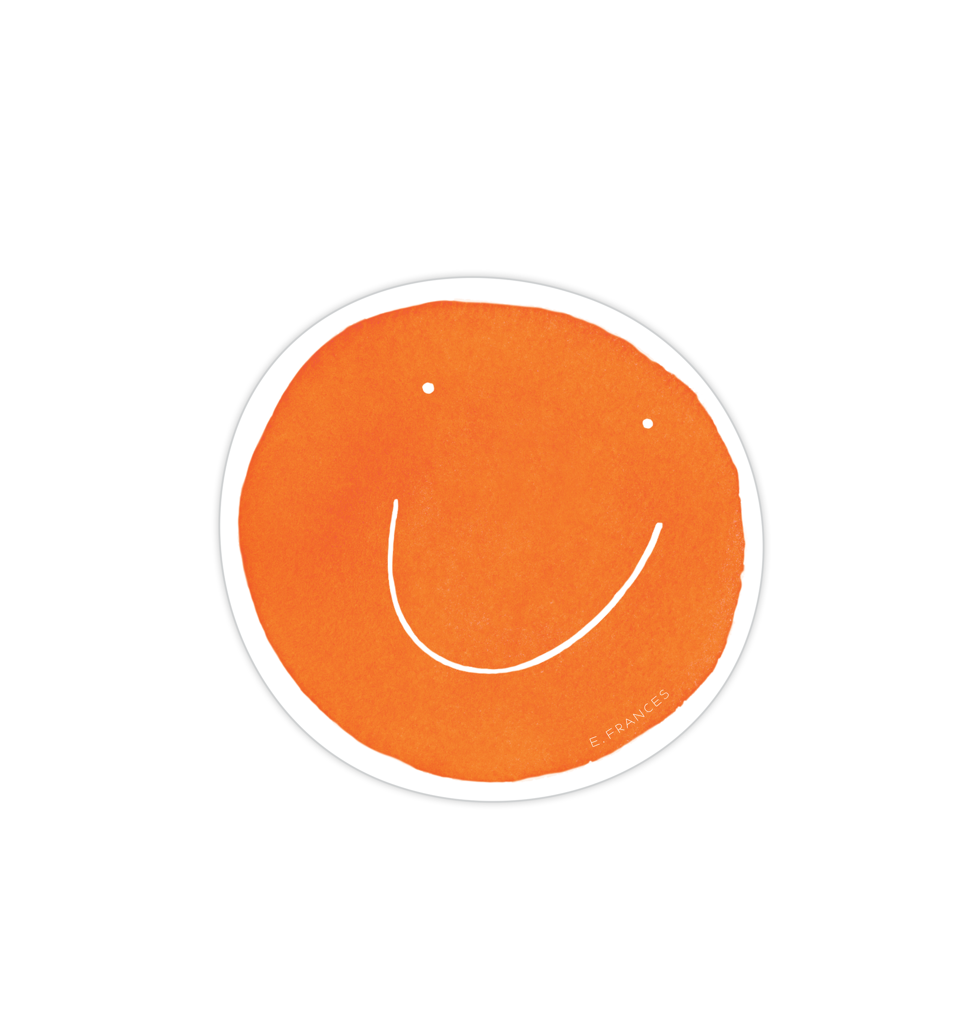 Orange Smiley Sticker – E. Frances Paper