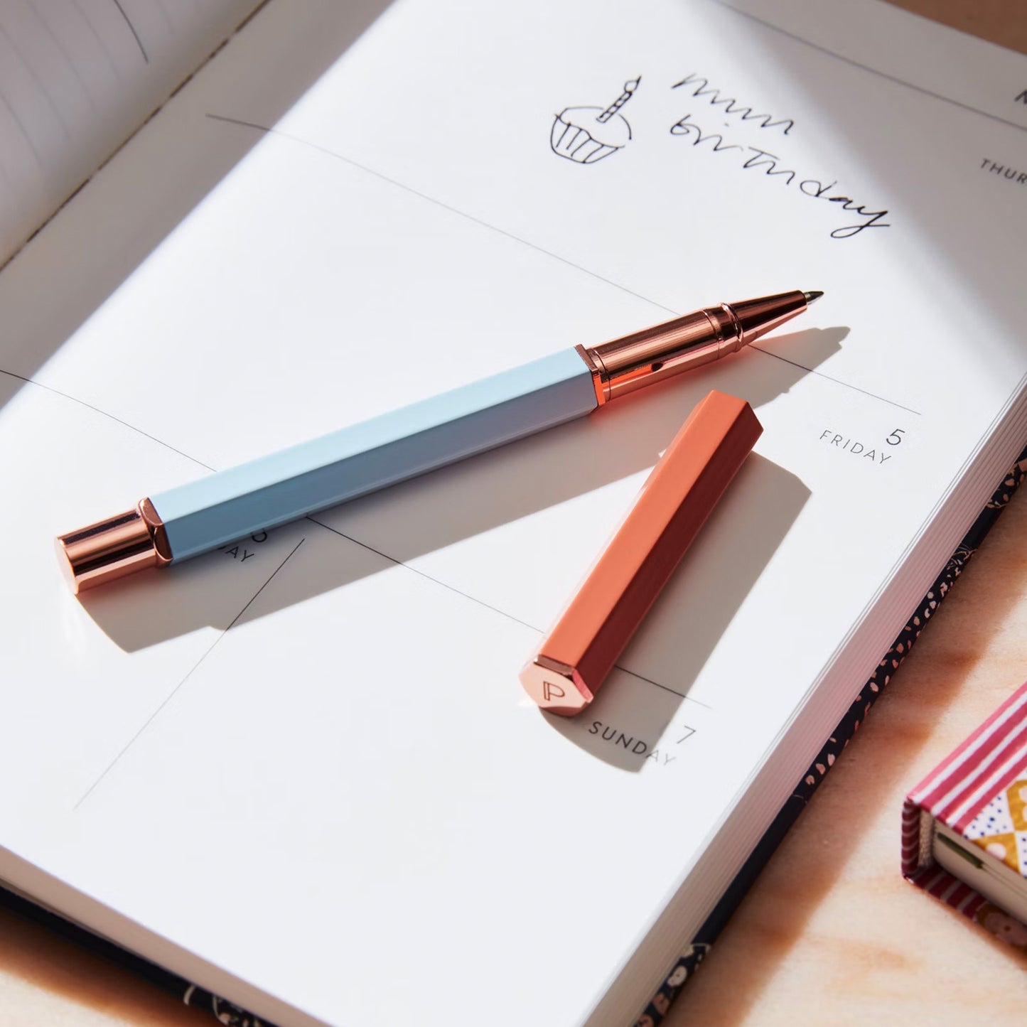 Classic Roller Ball Pen - Terracotta + Blue