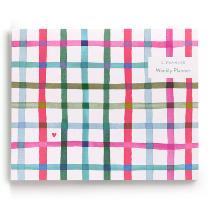 Happy Plaid Covered Weekly Planner