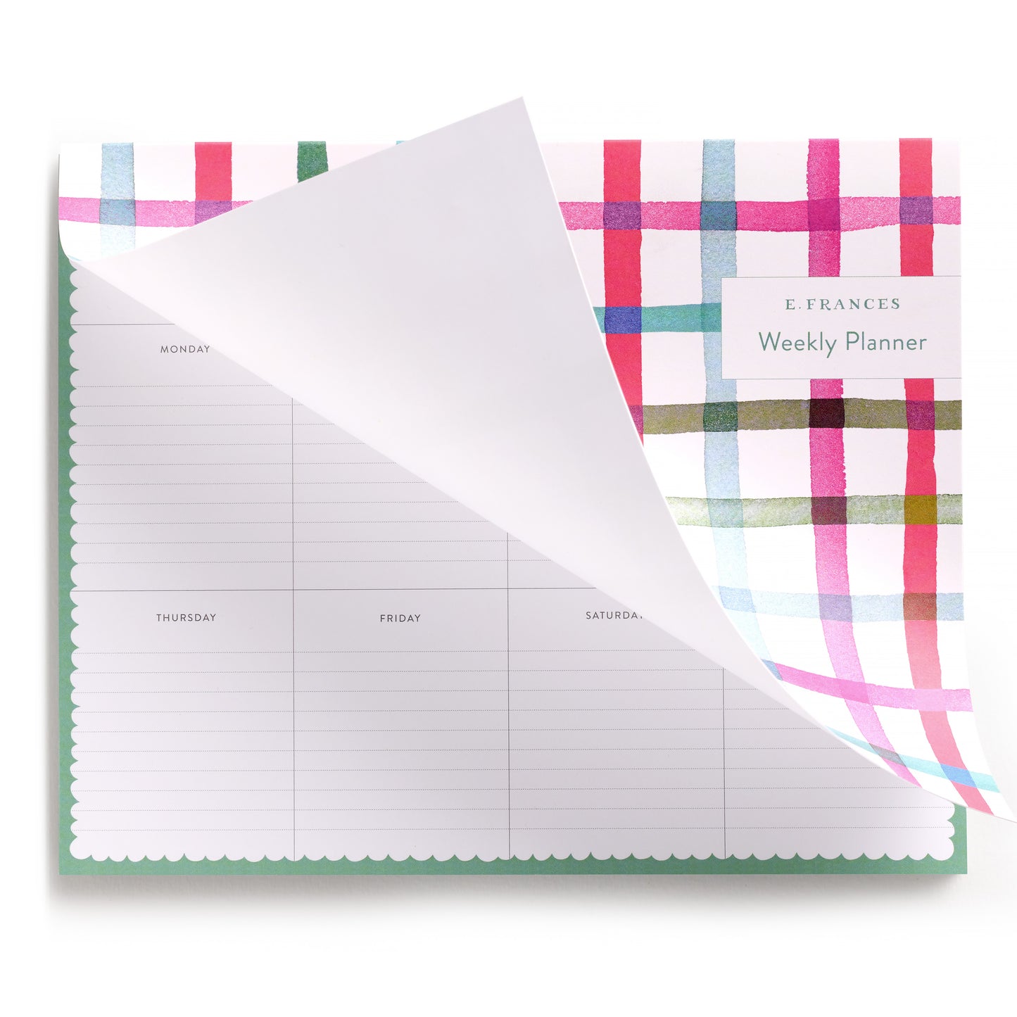 Happy Plaid Covered Weekly Planner