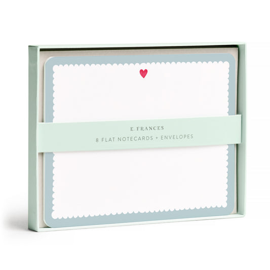 Scalloped Heart Flat Note Set