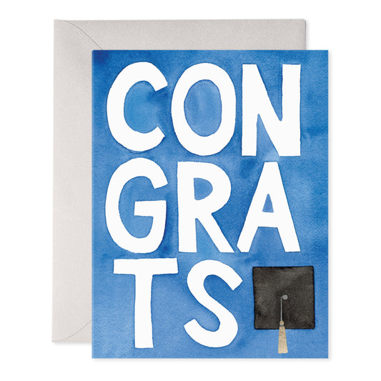 Blue Congrats Grad