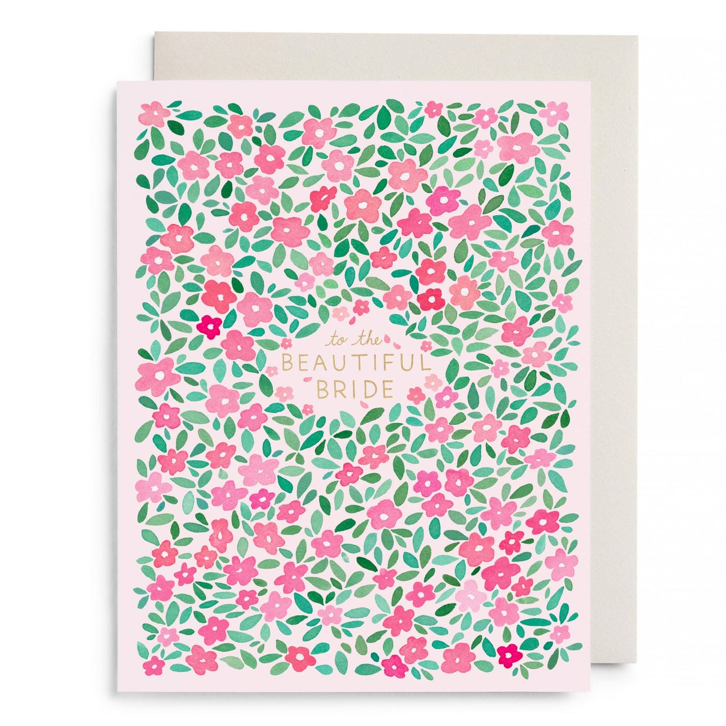 Pink Petals Bridal Greeting Card