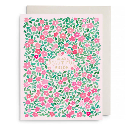 Pink Petals Bridal Greeting Card