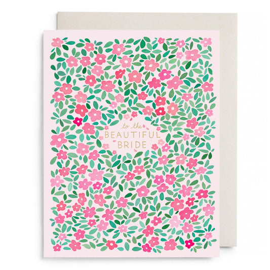 Pink Petals Bridal Greeting Card