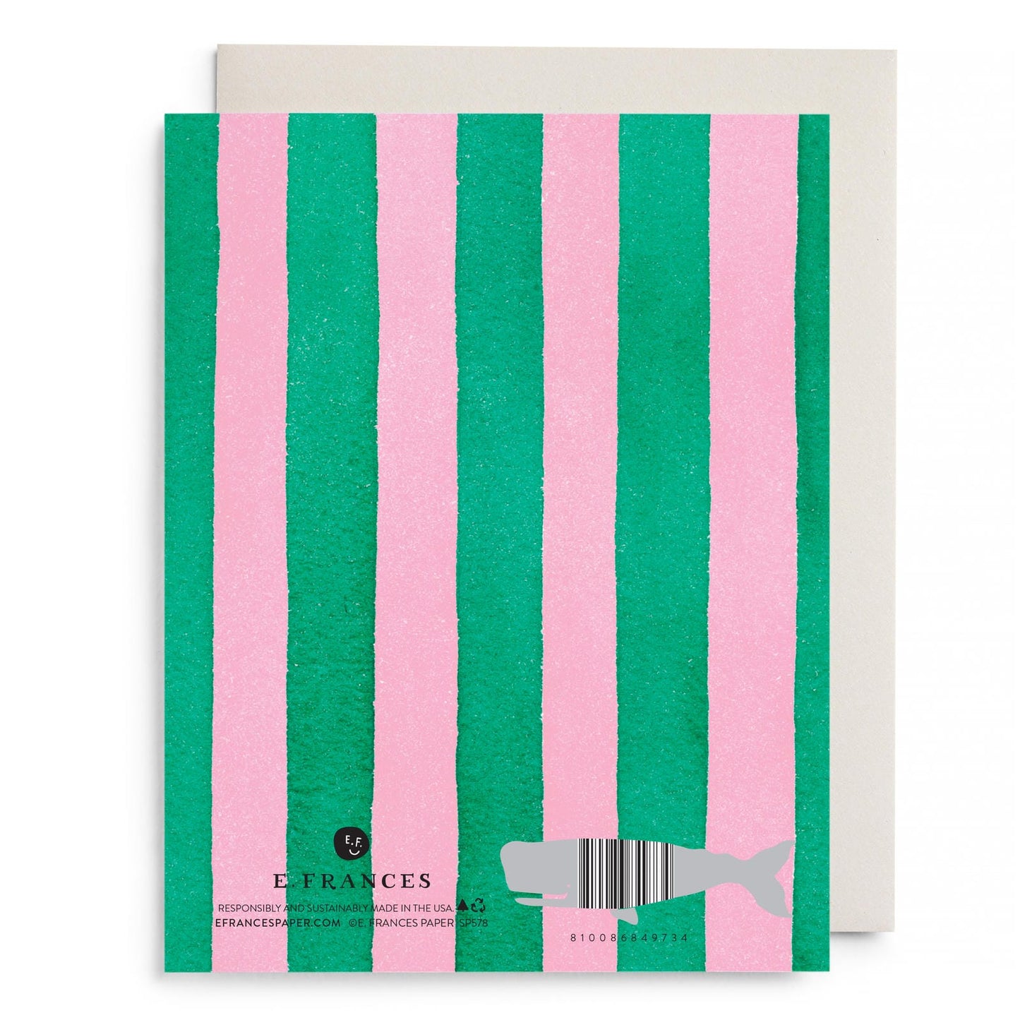 Pink and Green Striped Mother's Day Greeting Card