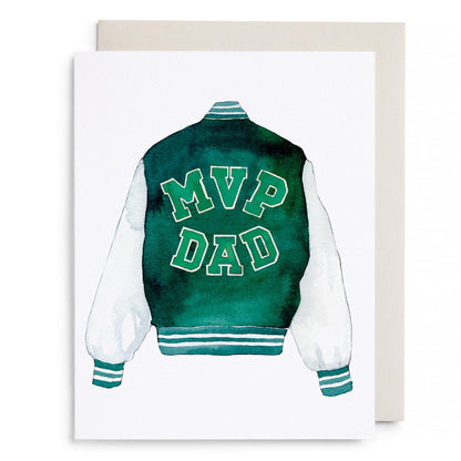 MVP Varsity Jacket Dad Greeting Card
