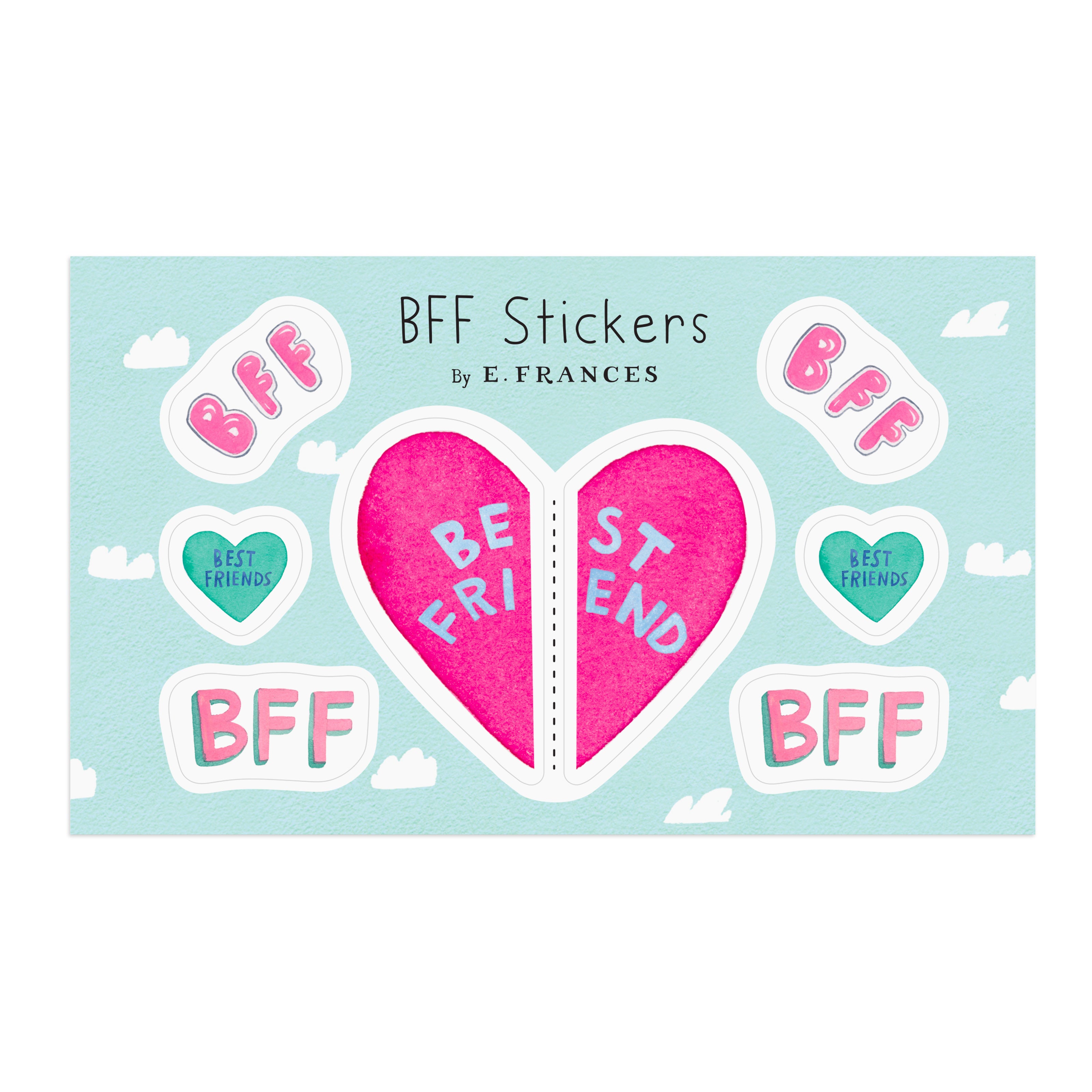 BFF Heart Sticker E Frances Paper