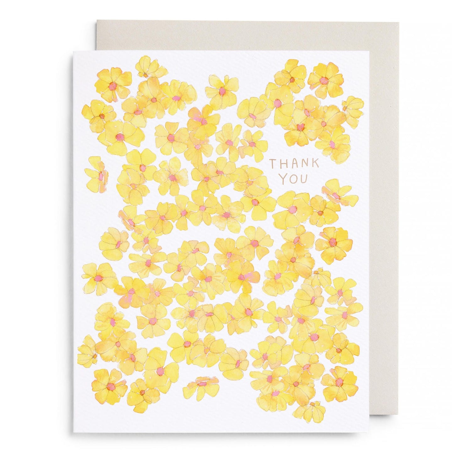 Yellow Flowers Thank You Greeting Card
