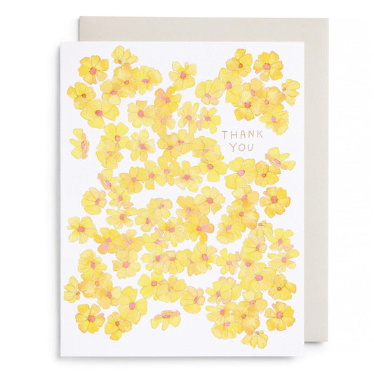 Yellow Flowers Thank You Greeting Card