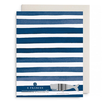 Navy Stripes Thank You Greeting Card